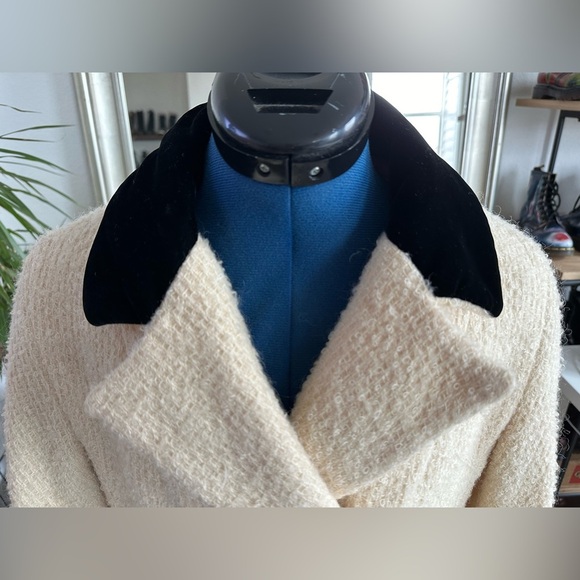 vintage 50s 60s lilli ann's junior petite Cream Double Breasted coat - Picture 2 of 14